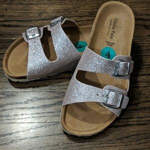 Adorable girls glitter buckle slide